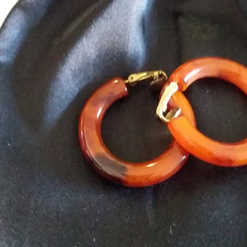 Vintage Bakelite Hoop Earrings